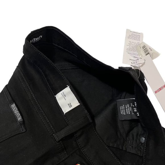 Hudson Jeans NWT Black Straight Leg Mid Rise Denim Jeans Women's 28 inch Waist - Picture 2 of 4